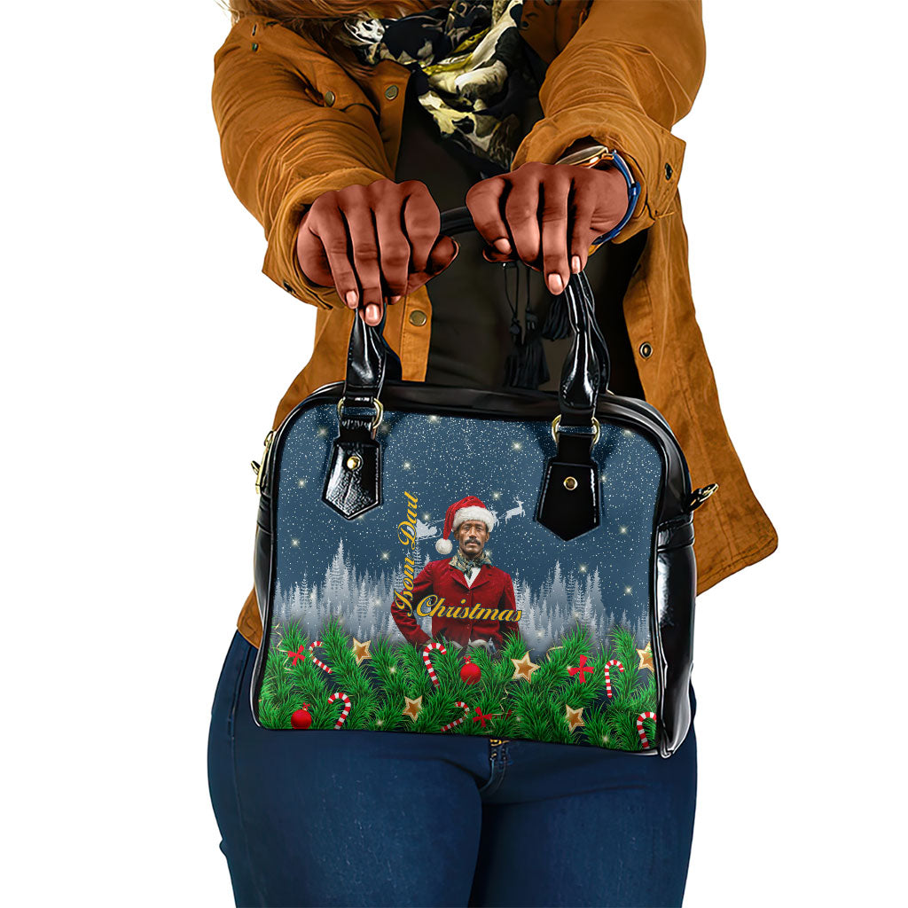 Isom Dart Christmas Shoulder Handbag Black Cowboy  Santa Western Snow Winter