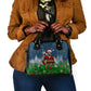 Isom Dart Christmas Shoulder Handbag Black Cowboy  Santa Western Snow Winter