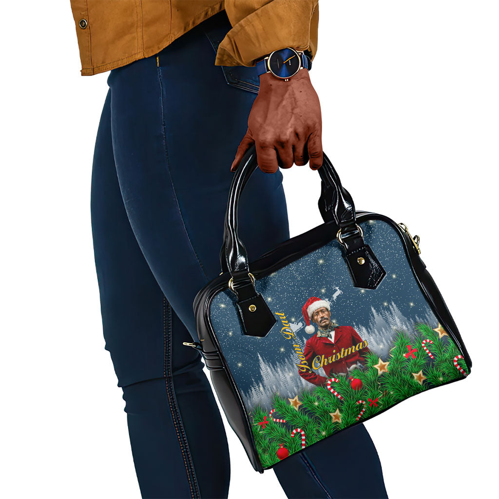 Isom Dart Christmas Shoulder Handbag Black Cowboy  Santa Western Snow Winter
