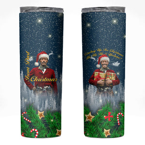 Isom Dart Christmas Skinny Tumbler Black Cowboy  Santa Western Snow Winter