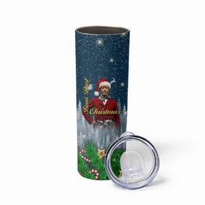 Isom Dart Christmas Skinny Tumbler Black Cowboy  Santa Western Snow Winter