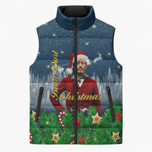 Isom Dart Christmas Sleeveless Puffer Jacket Black Cowboy  Santa Western Snow Winter