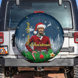 Isom Dart Christmas Spare Tire Cover Black Cowboy  Santa Western Snow Winter