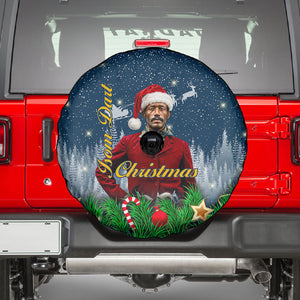 Isom Dart Christmas Spare Tire Cover Black Cowboy  Santa Western Snow Winter