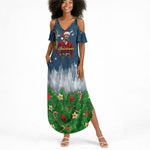 Isom Dart Christmas Summer Maxi Dress Black Cowboy  Santa Western Snow Winter