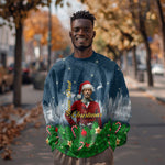 Isom Dart Christmas Sweatshirt Black Cowboy  Santa Western Snow Winter