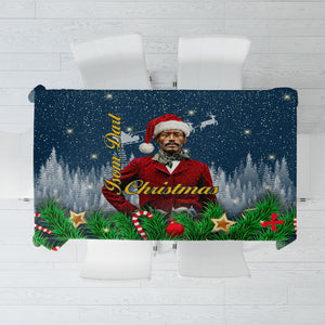 Isom Dart Christmas Tablecloth Black Cowboy  Santa Western Snow Winter