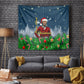 Isom Dart Christmas Tapestry Black Cowboy  Santa Western Snow Winter