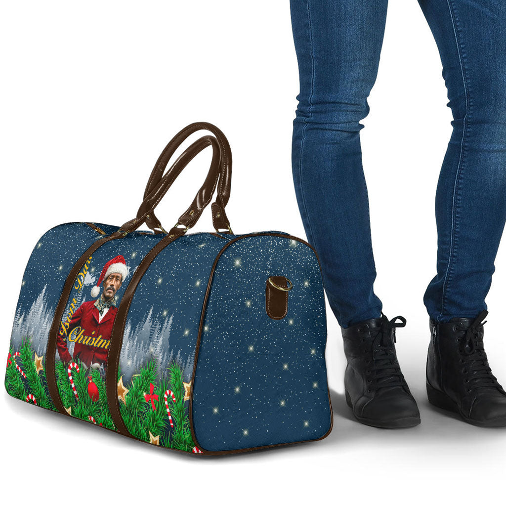 Isom Dart Christmas Travel Bag Black Cowboy  Santa Western Snow Winter