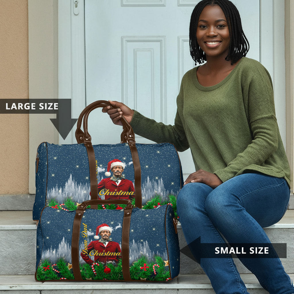 Isom Dart Christmas Travel Bag Black Cowboy  Santa Western Snow Winter