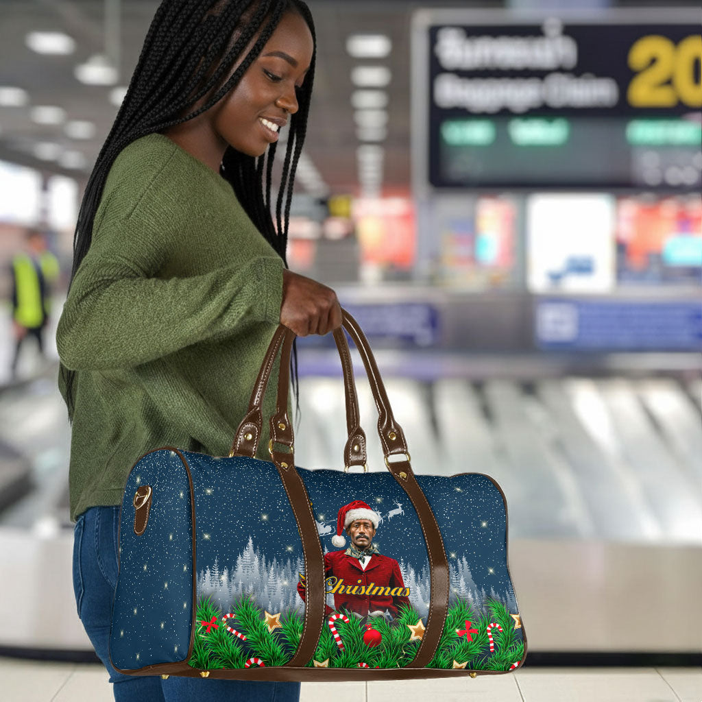 Isom Dart Christmas Travel Bag Black Cowboy  Santa Western Snow Winter
