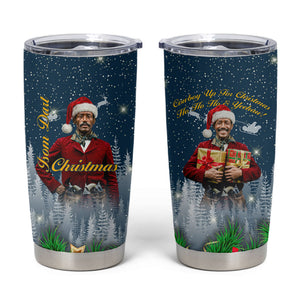 Isom Dart Christmas Tumbler Cup Black Cowboy  Santa Western Snow Winter