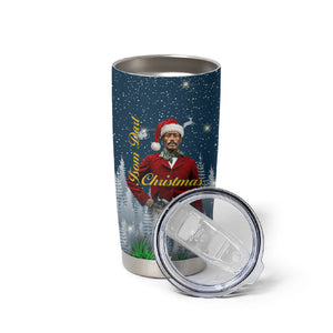 Isom Dart Christmas Tumbler Cup Black Cowboy  Santa Western Snow Winter
