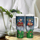 Isom Dart Christmas Tumbler With Handle Black Cowboy  Santa Western Snow Winter