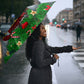 Isom Dart Christmas Umbrella Black Cowboy  Santa Western Snow Winter