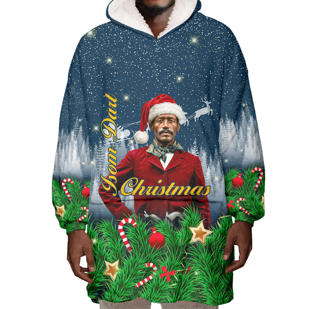 Isom Dart Christmas Wearable Blanket Hoodie Black Cowboy  Santa Western Snow Winter