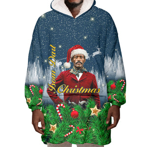 Isom Dart Christmas Wearable Blanket Hoodie Black Cowboy  Santa Western Snow Winter