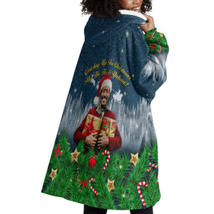 Isom Dart Christmas Wearable Blanket Hoodie Black Cowboy  Santa Western Snow Winter