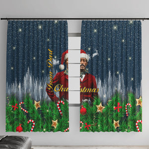 Isom Dart Christmas Window Curtain Black Cowboy  Santa Western Snow Winter