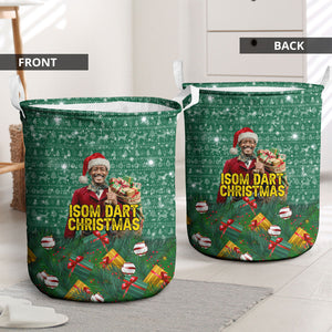 Isom Dart Christmas Laundry Basket Black Cowboy Western Holiday Reindeer