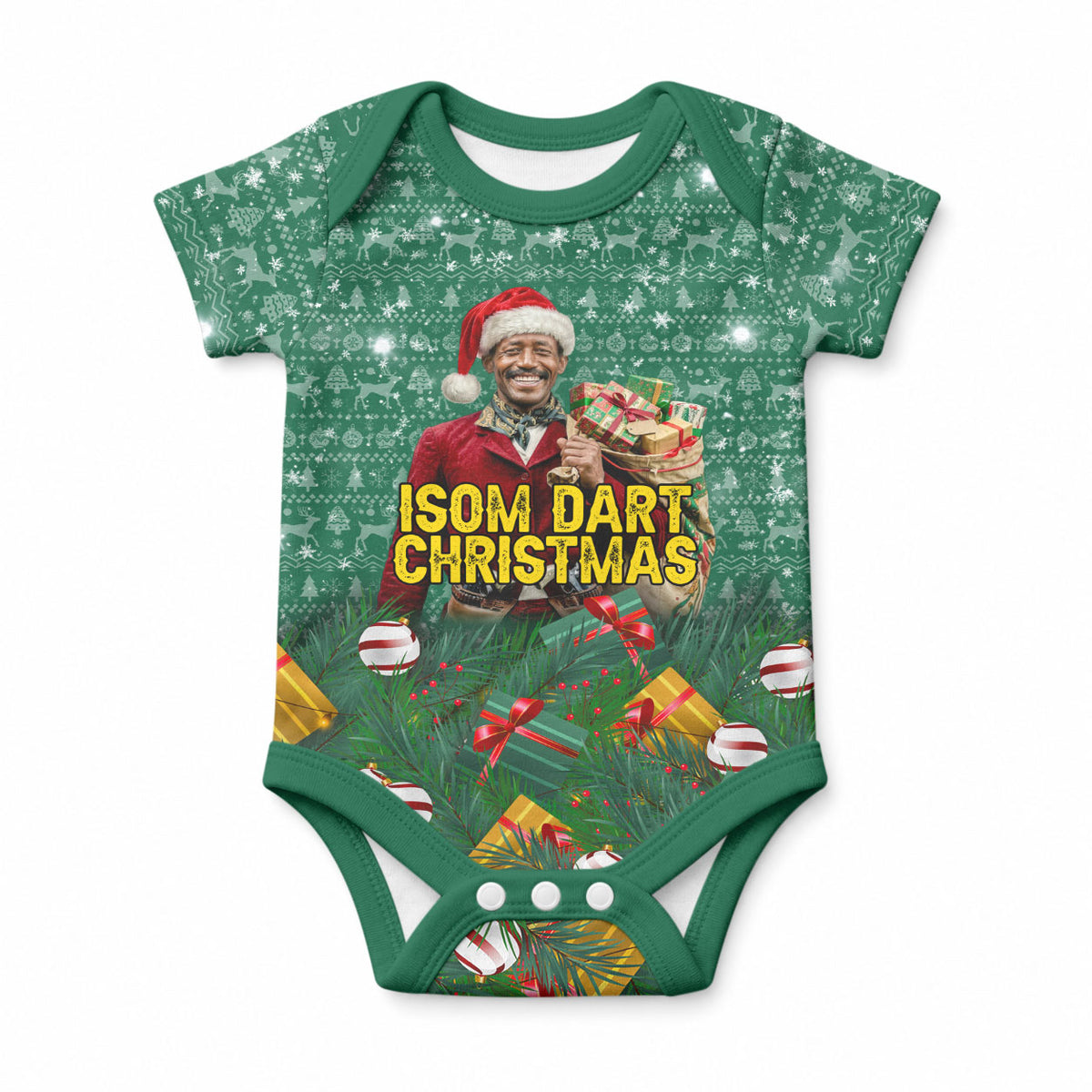 Isom Dart Christmas Baby Onesie Black Cowboy Western Holiday Reindeer