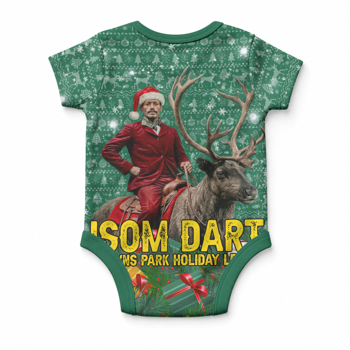 Isom Dart Christmas Baby Onesie Black Cowboy Western Holiday Reindeer