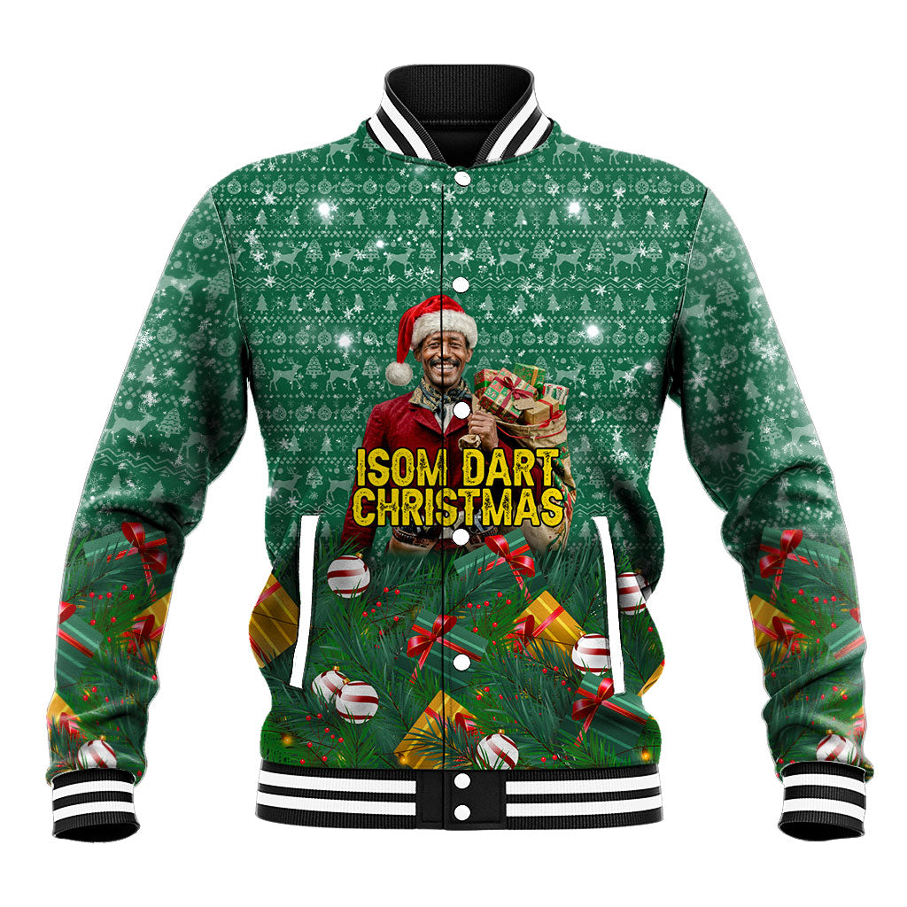 Isom Dart Christmas Baseball Jacket Black Cowboy Western Holiday Reindeer