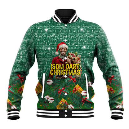 Isom Dart Christmas Baseball Jacket Black Cowboy Western Holiday Reindeer