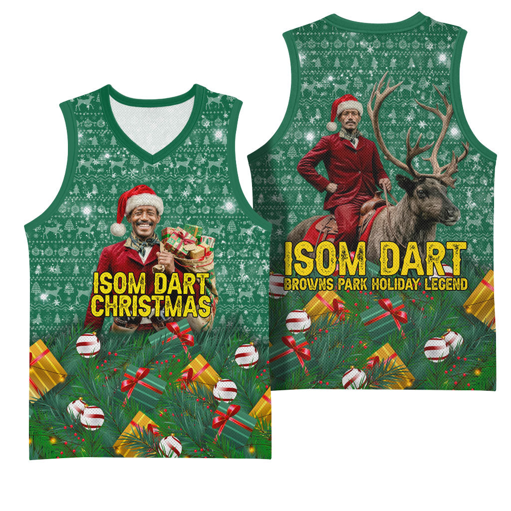 Isom Dart Christmas Basketball Jersey Black Cowboy Western Holiday Reindeer