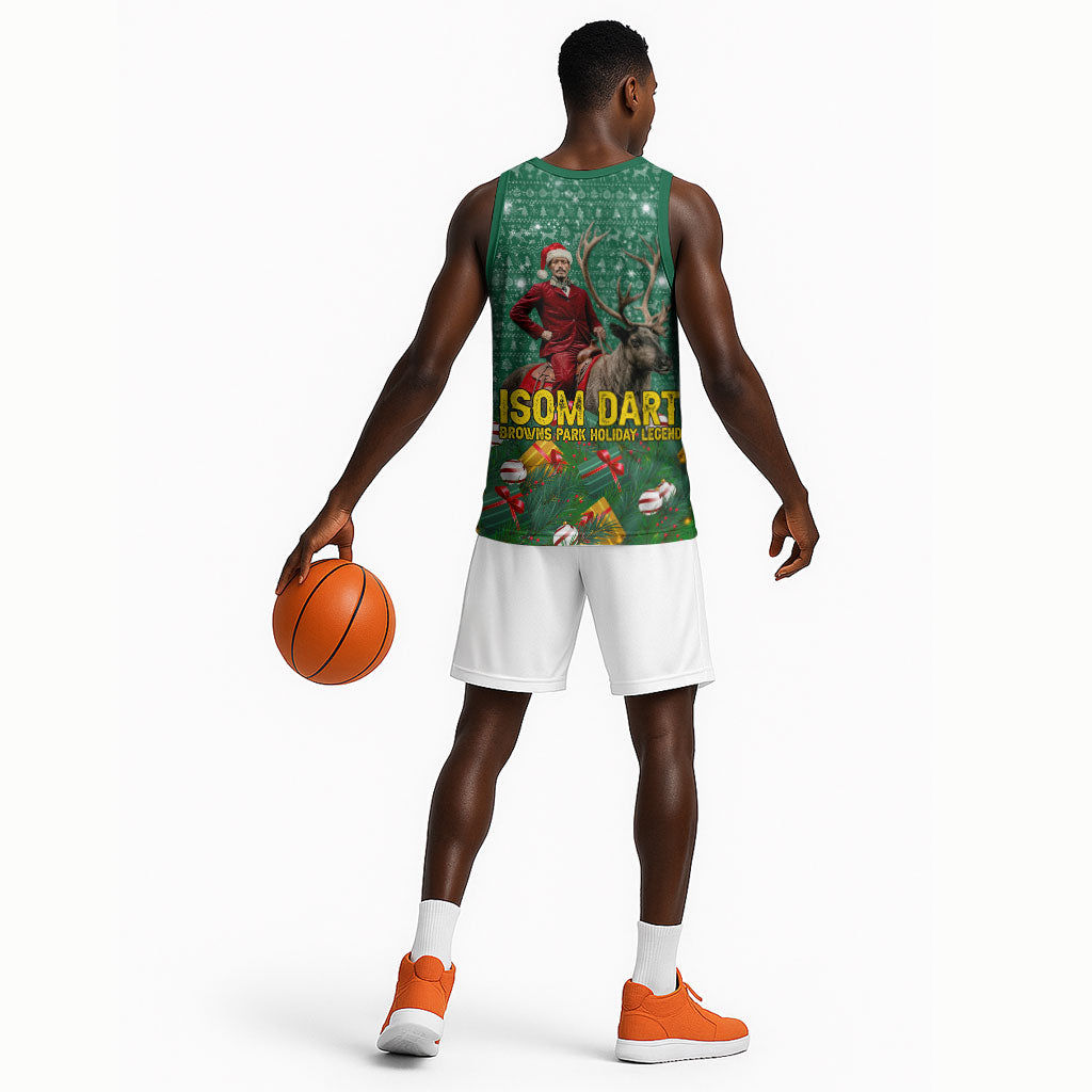 Isom Dart Christmas Basketball Jersey Black Cowboy Western Holiday Reindeer