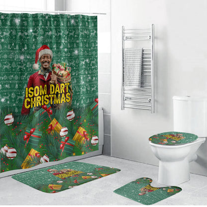 Isom Dart Christmas Bathroom Set Black Cowboy Western Holiday Reindeer