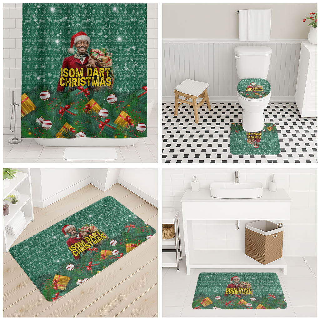 Isom Dart Christmas Bathroom Set Black Cowboy Western Holiday Reindeer