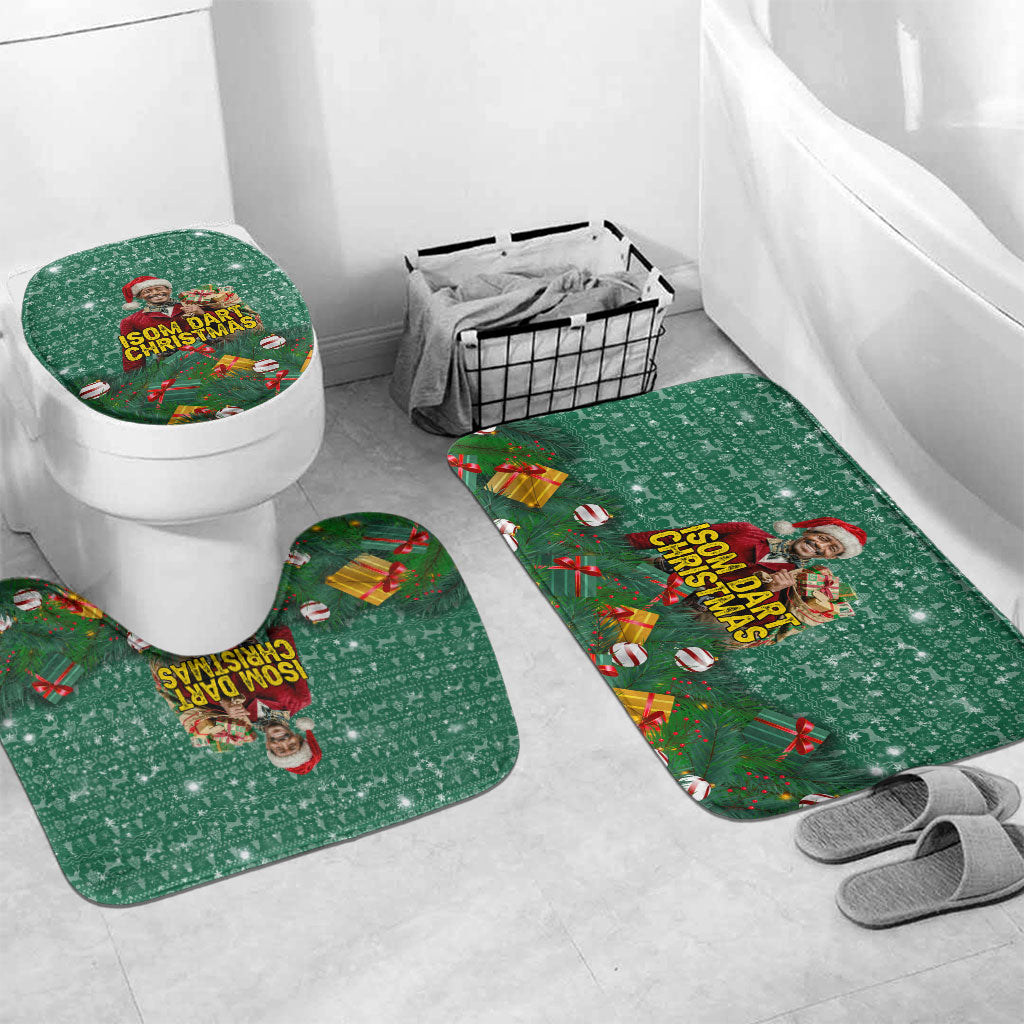 Isom Dart Christmas Bathroom Set Black Cowboy Western Holiday Reindeer