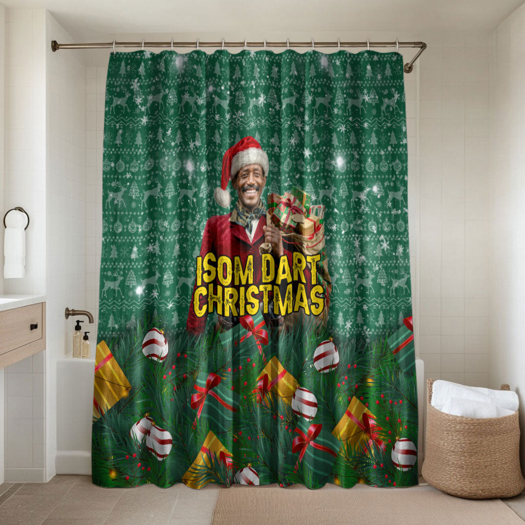 Isom Dart Christmas Bathroom Set Black Cowboy Western Holiday Reindeer