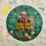 Isom Dart Christmas Beach Blanket Black Cowboy Western Holiday Reindeer