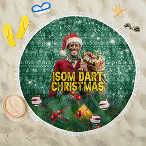 Isom Dart Christmas Beach Blanket Black Cowboy Western Holiday Reindeer