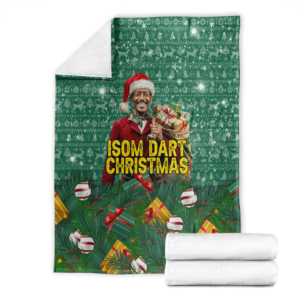 Isom Dart Christmas Blanket Black Cowboy Western Holiday Reindeer