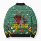 Isom Dart Christmas Bomber Puffer Jacket Black Cowboy Western Holiday Reindeer