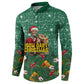 Isom Dart Christmas Button Sweatshirt Black Cowboy Western Holiday Reindeer