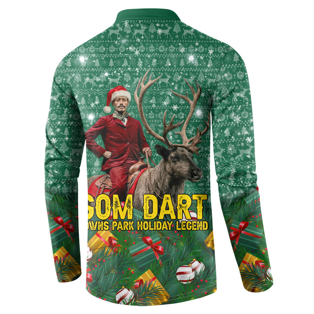 Isom Dart Christmas Button Sweatshirt Black Cowboy Western Holiday Reindeer