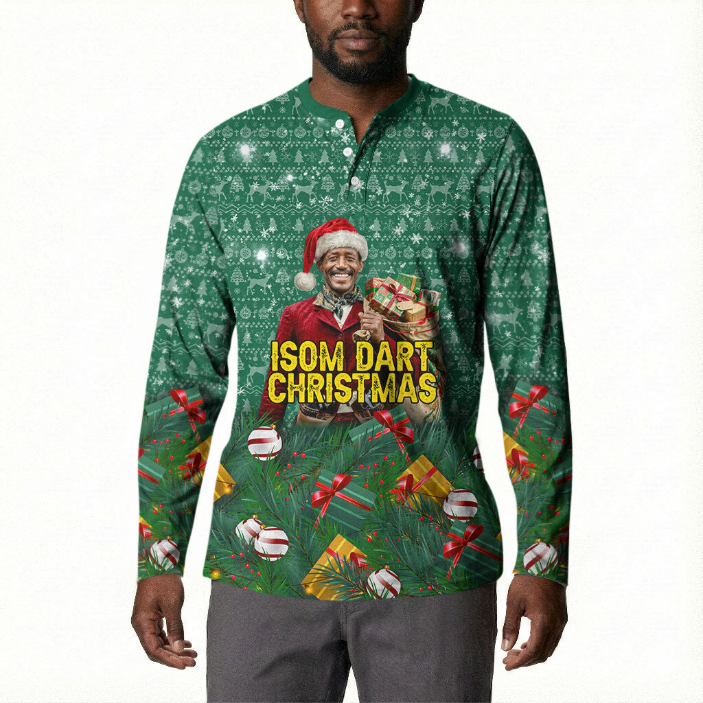Isom Dart Christmas Button Sweatshirt Black Cowboy Western Holiday Reindeer
