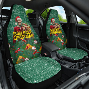 Isom Dart Christmas Car Seat Cover Black Cowboy Western Holiday Reindeer