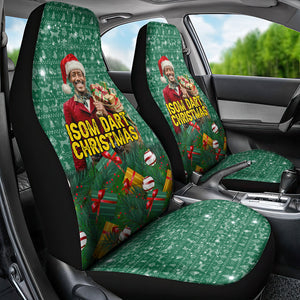 Isom Dart Christmas Car Seat Cover Black Cowboy Western Holiday Reindeer