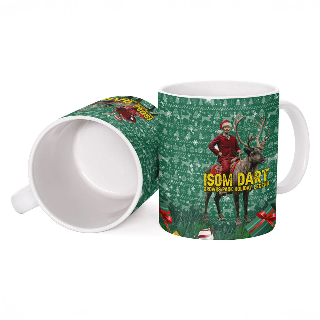 Isom Dart Christmas Ceramic Mug Black Cowboy Western Holiday Reindeer