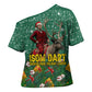 Isom Dart Christmas Cross Shoulder Shirt Black Cowboy Western Holiday Reindeer