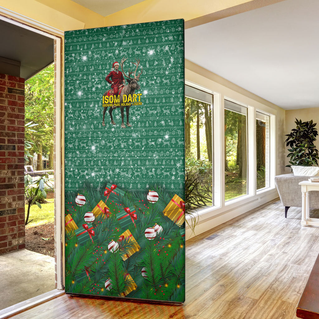 Isom Dart Christmas Door Cover Black Cowboy Western Holiday Reindeer