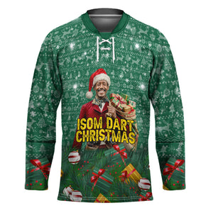 Isom Dart Christmas Hockey Jersey Black Cowboy Western Holiday Reindeer
