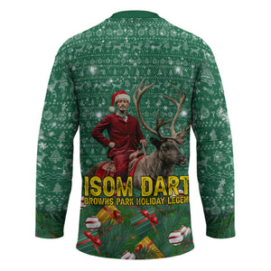 Isom Dart Christmas Hockey Jersey Black Cowboy Western Holiday Reindeer