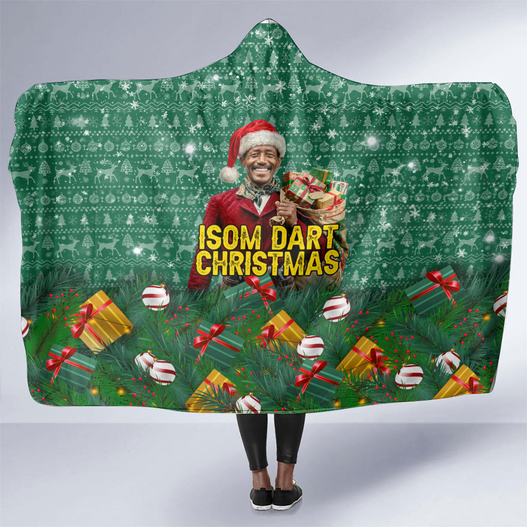 Isom Dart Christmas Hooded Blanket Black Cowboy Western Holiday Reindeer