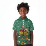 Isom Dart Christmas Kid Polo Shirt Black Cowboy Western Holiday Reindeer
